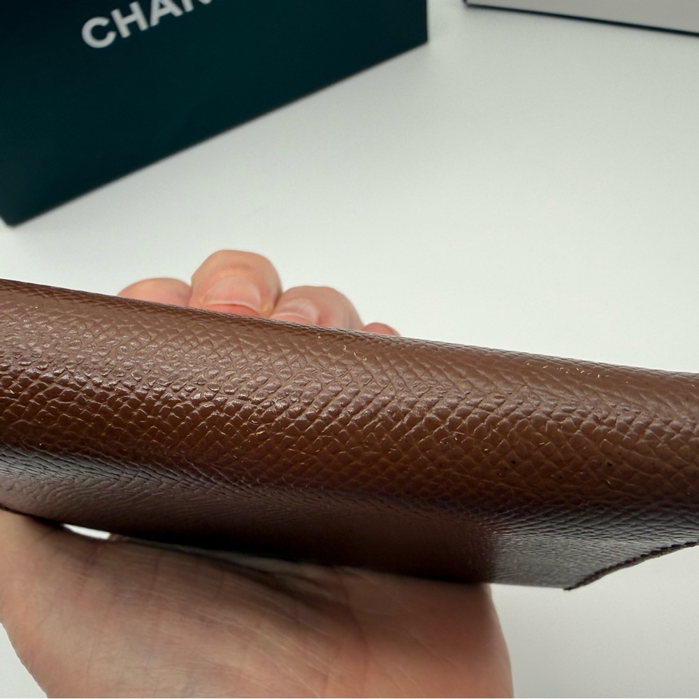 CHANEL Tan Caviar Leather Wallet with Gold Accent - Picture 8 of 15